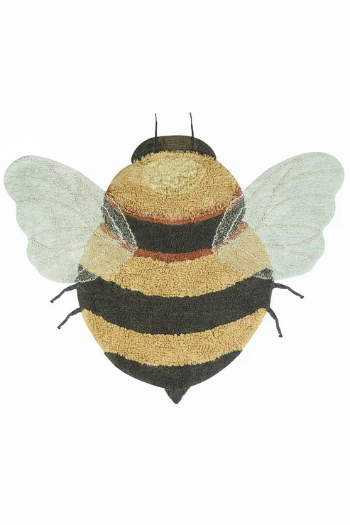 KAMERTAPIJT, bee, bij, figuur bij, katoen, wasbaar 30°, 115x150 cm