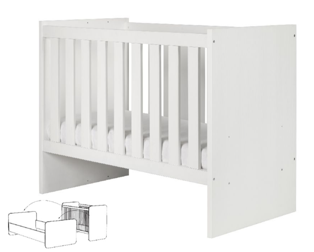 Neyt | Bed Omvormbaar Eenpersoonbed Evy Structuur Wit 60x120cm