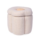 KINDERPOEF, opbergmand met deksel, bloem, ecru|offwhite.