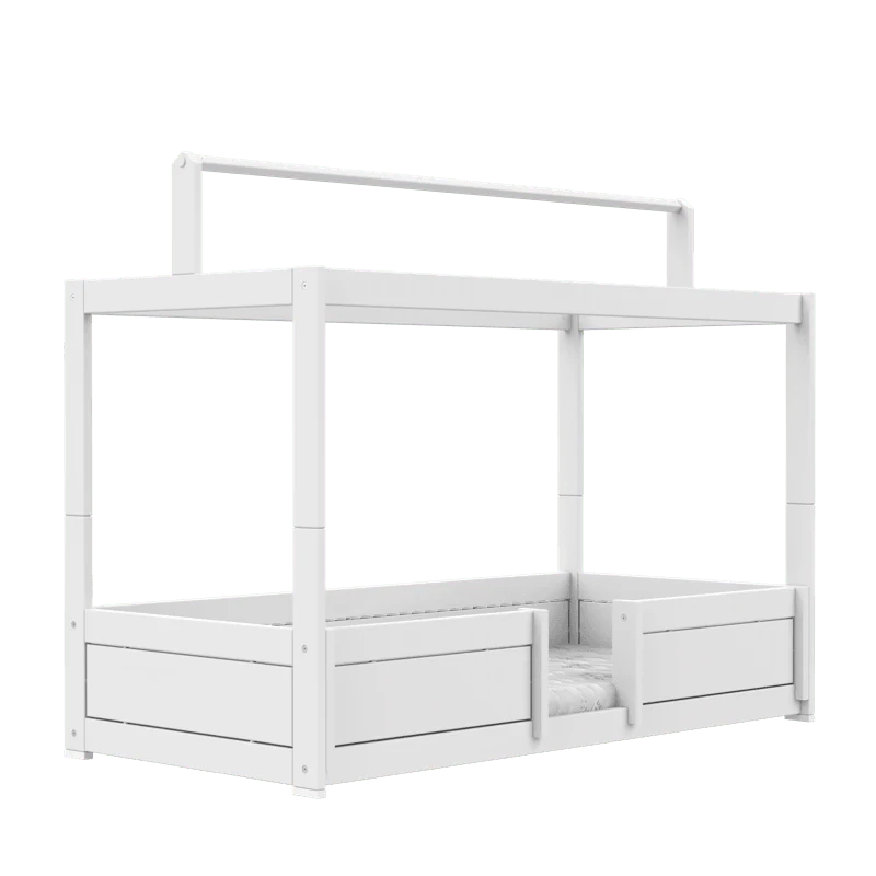 Lifetime | Bed 4in1 met Dakframe incl Rolbodem Witgelakt MDF L200xB90xH100cm 
