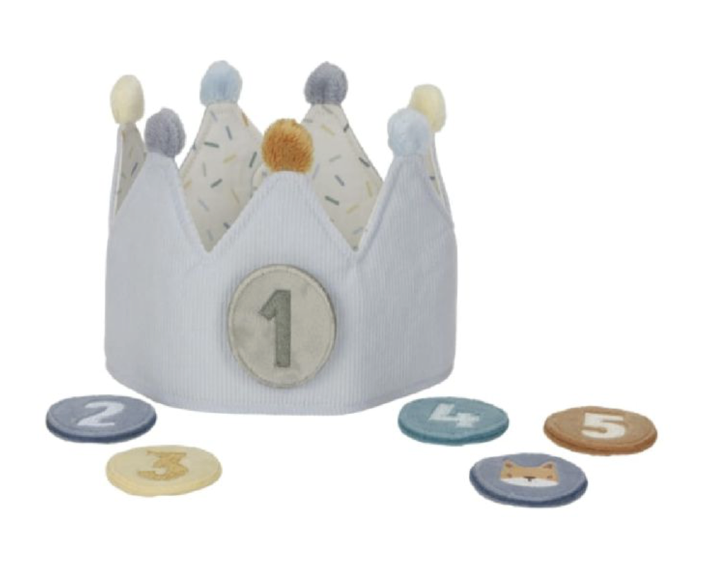 Little Dutch | Verjaardagskroon met Cijfers van 1 t/m 5 Blauw 