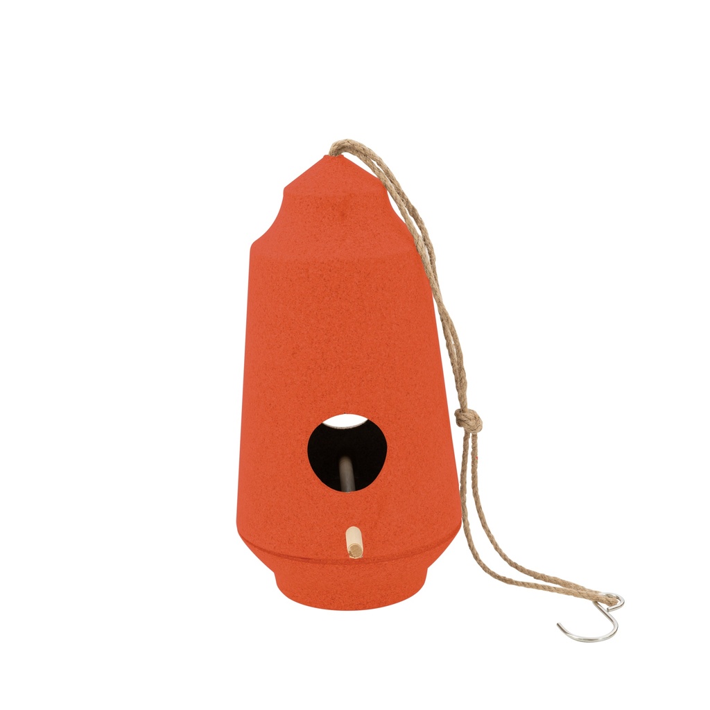 Point-Virgule | Vogelhuisje Bamboevezel Hanglus Oranje 15x28cm 