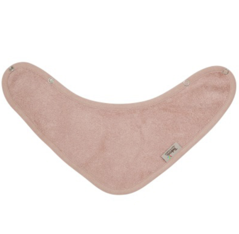 Timboo | Spuugdoekje/Bandana Dubbellaags Drukknopensluiting Bamboe Misty Rose 36x20cm