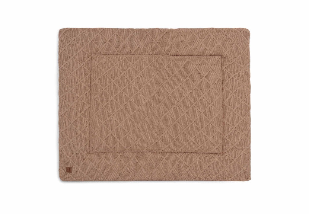 Playpen Mat 75x95cm Check Knit Biscuit