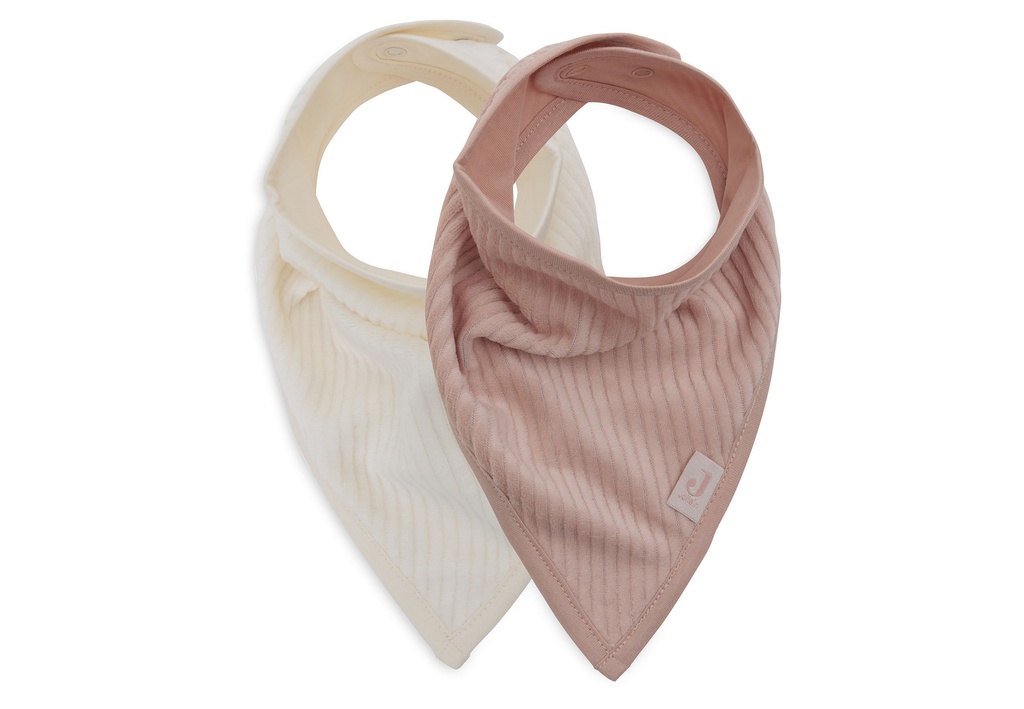 Jollein | Slabbetje Bandana Velvet Rib Wild Rose/Ivory 2-pack