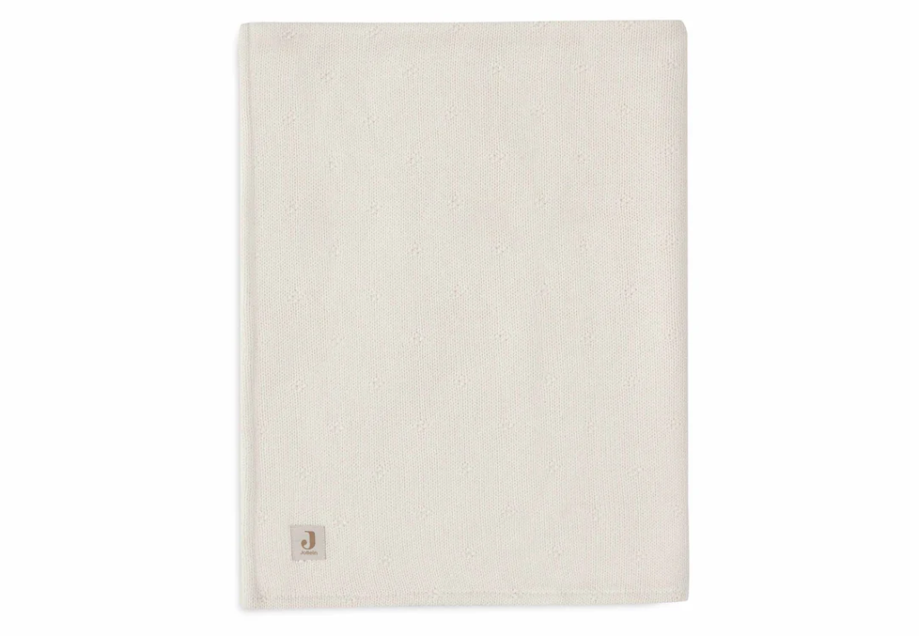 Jollein | Deken Cosy Knit Ivory Tricot/Velvet Ecru 100x150cm