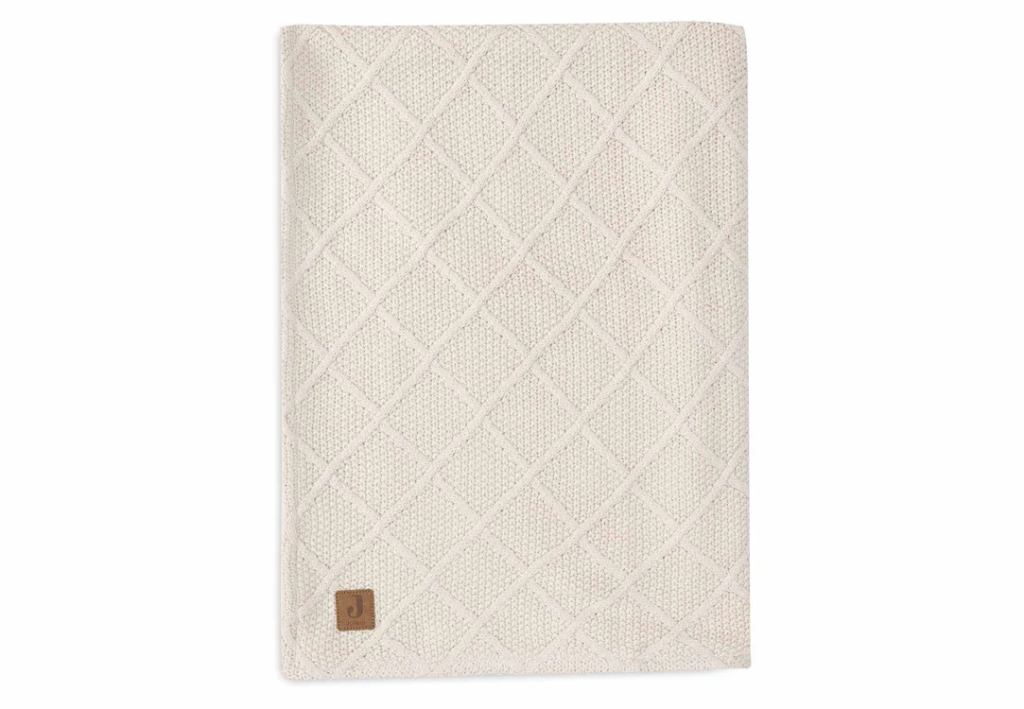 Jollein | Deken Check Knit Oatmeal Tricot/Teddy Fleece Ecru 100x150cm