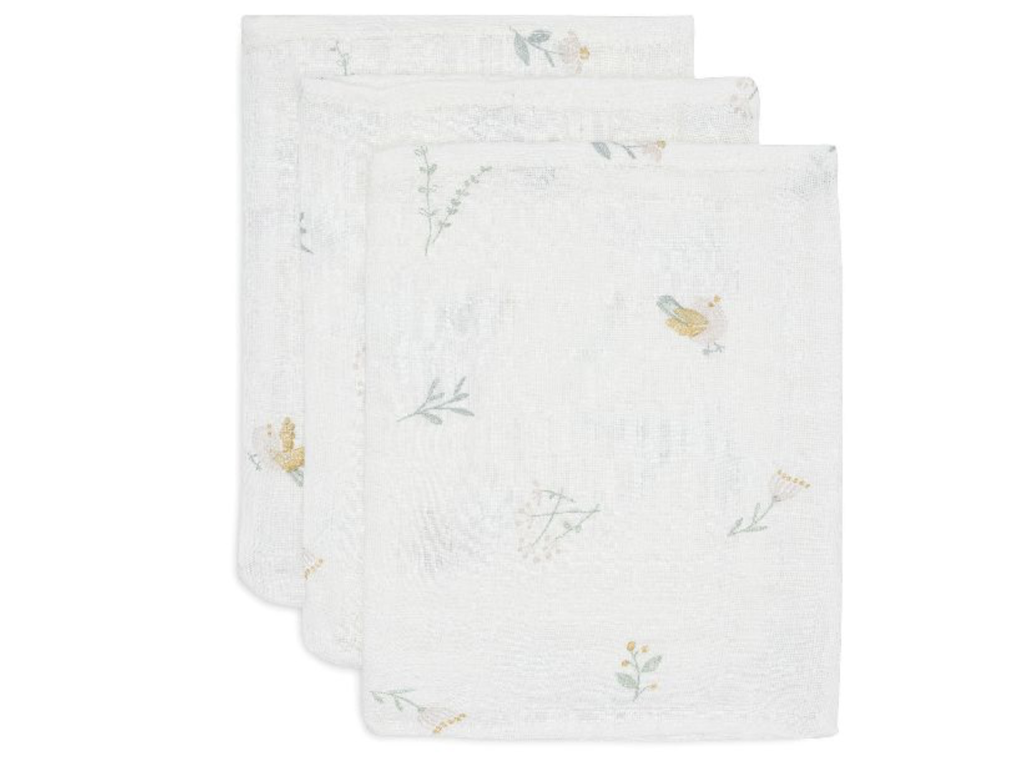Washcloth Muslin 15x20cm Lovely Birds (3pack)