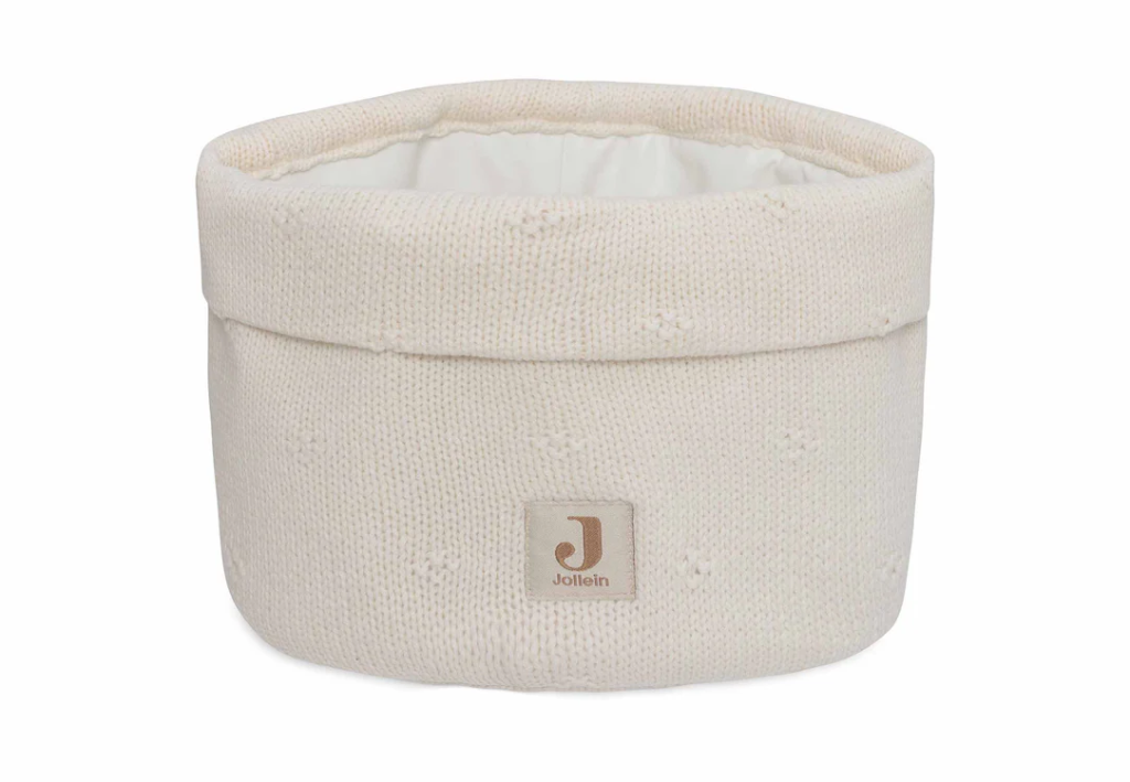 Jollein | Verzorgingsmand Cosy Knit Ivory Ecru 14x18x18cm