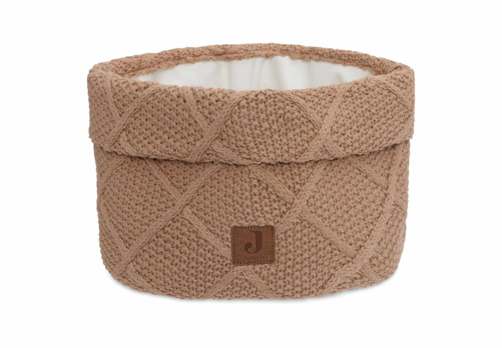 Jollein | Verzorgingsmand Check Knit Biscuit 14x18x18cm