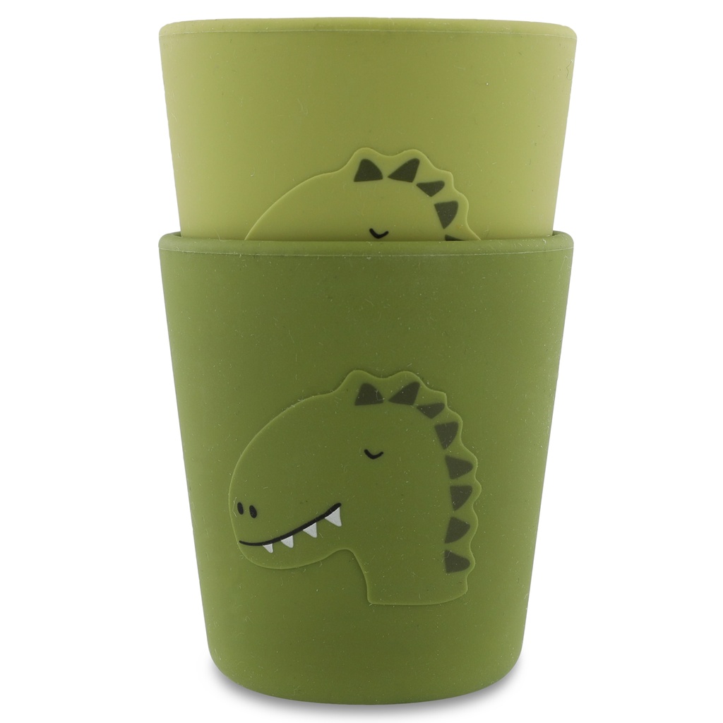 Trixie | Drinkbeker Mr. Dino Siliconen Groen 200ml 2-Pack 