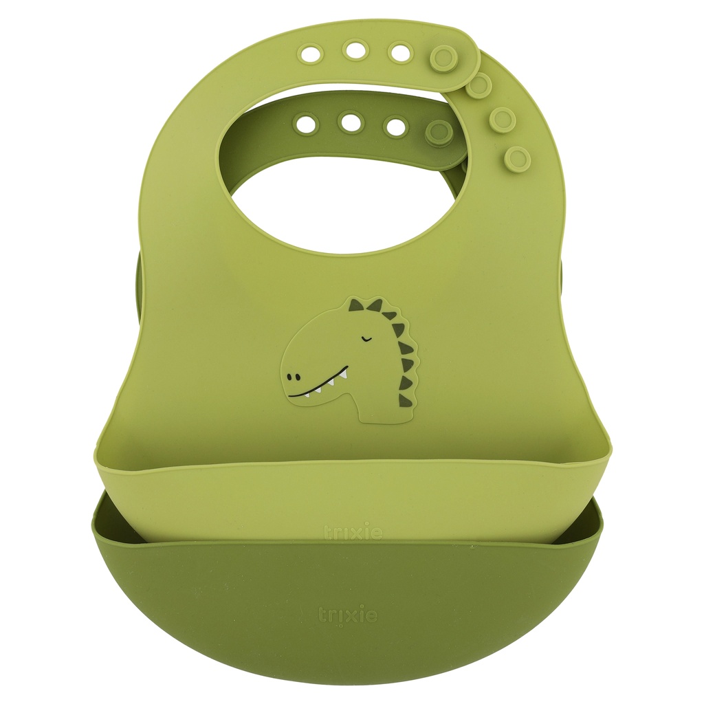 Trixie | Slabbetje Mr. Dino Siliconen Groen 2-pack