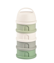 MELKPOEDERDOOSJE, cotton/sagegreen, groen/ecru, 4 compartiment(en) voor elk 11 schepjes melkpoeder