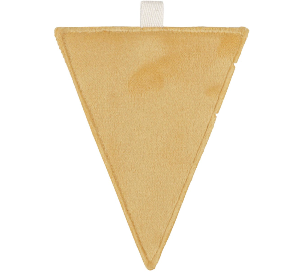 TEXTIEL VLAG, oker, geribbeld, textiel, L: 12 cm, Vlaggenlijn, decoratie
