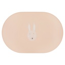 PLACEMAT, Rabbit Mealtime, roze, kop konijn, ovaal, water afwerend, 1 stuk, siliconen