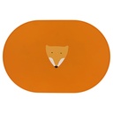 PLACEMAT, Fox mealtime, oranje, kop vos, ovaal, siliconen, waterafstotend 1 stuk