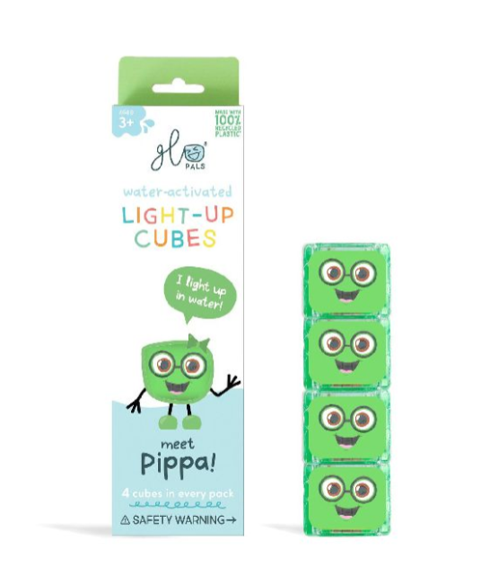 Glo Pals | Badspeelgoed Light Up Sensory Cubes Pippa Groen 