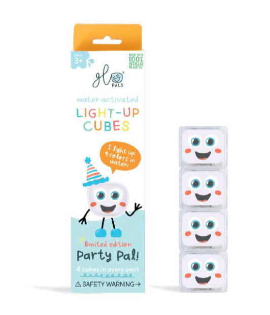 Glo Pals | Badspeelgoed Light Up Cubes Party Wit 4-pack