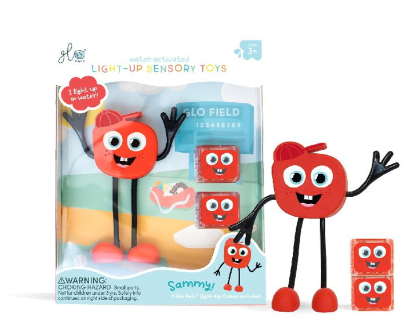 Glo Pals | Badspeelgoed Light Up Cubes Sammy Rood