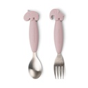 LEPEL/VORK, 2 delig, Easy-Grip Spoon And Fork Set, Deer Friends, powder, roze, uni, van 12 maand, bestek, 2024
