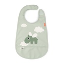 SLABBETJE, Bib W/Velcro, Happy Clouds, green, velcrosluiting, 26.5x42cm, met kruimelv., waterdicht, 1 stuk(s), 24