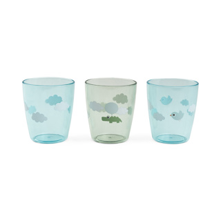 DRINKBEKER, 120 ml, Happy Clouds, Yummy Mini Glass, green, print vogel/ krokodil/wolken, acryl, 3 stuk(s), 2024
