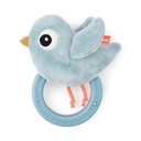 Done By Deer | Rammelaar/Bijtring Sensory Rattle Birdee Blue Siliconen/Textiel Blauw +0m