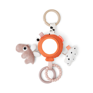 Done By Deer | Maxi Cosi Hanger Happy Clouds To Go Activity Mirror Papaya Textiel +0M