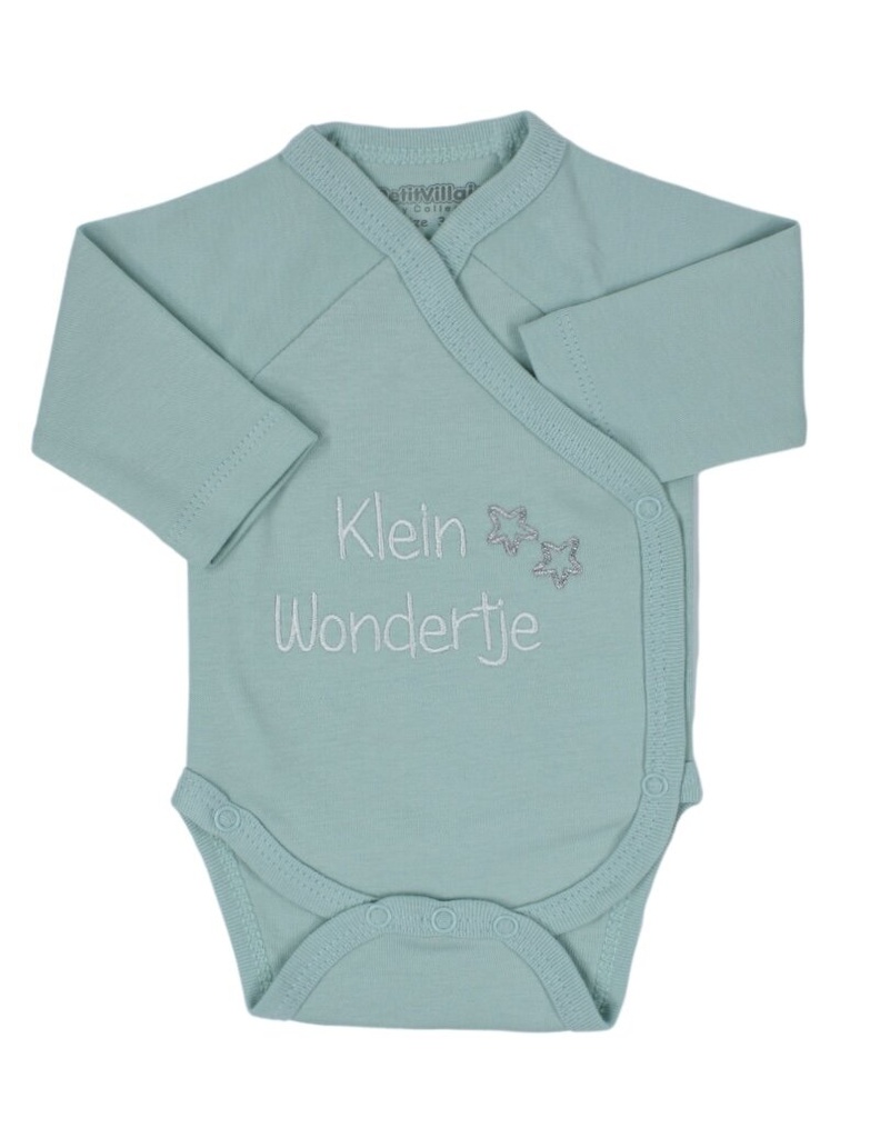 PetitVillain | Geboortebody Kleine Wondertje Lange Mouw Groen M50-62