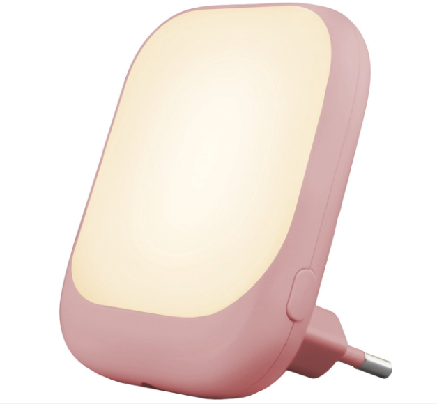 NACHTLAMP, Automatisch nachtlampje, rose, vierkant, rose, 3 standen helderheid 