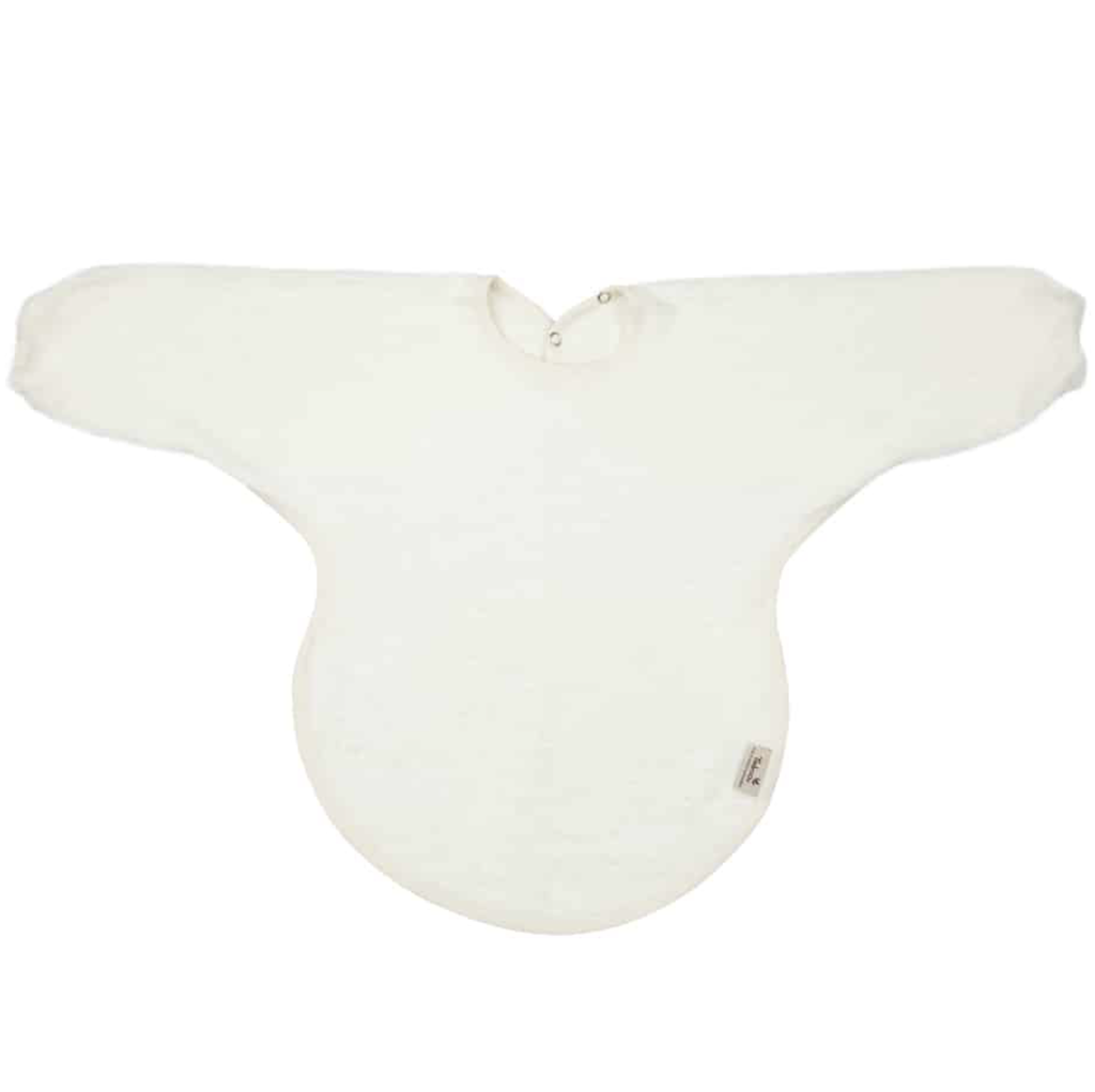 Timboo | Slabbetje met Mouwen Drukknopensluiting Bamboe Daisy White Wit 36x34cm