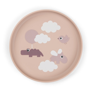 Done by Deer | Plat Bord Happy Clouds Foodie Plate Rond PP Roze