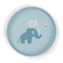Done by deer | PLAT BORD, Foodie Plate, Elphee, blue, rond, blauw, print olifant met vliegenvanger, PP, 1 stuk, bord, 24