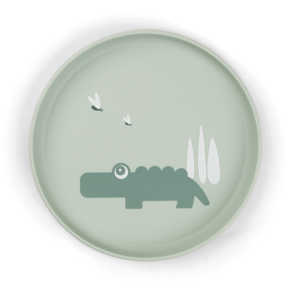 Done by Deer | PLAT BORD, Foodie Plate, Croco, green, rond, groen, print krokodil, PP