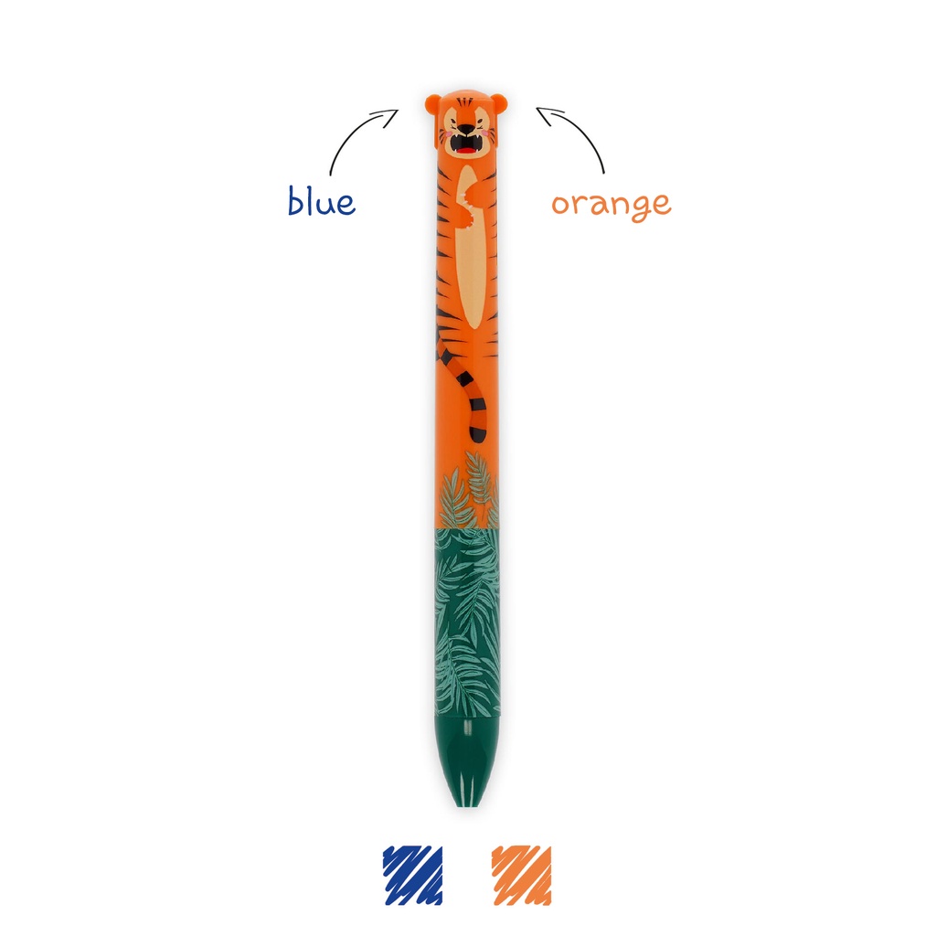 Legami | Balpen Click&Clack Tiger Twee Kleurig Blauw/Oranje