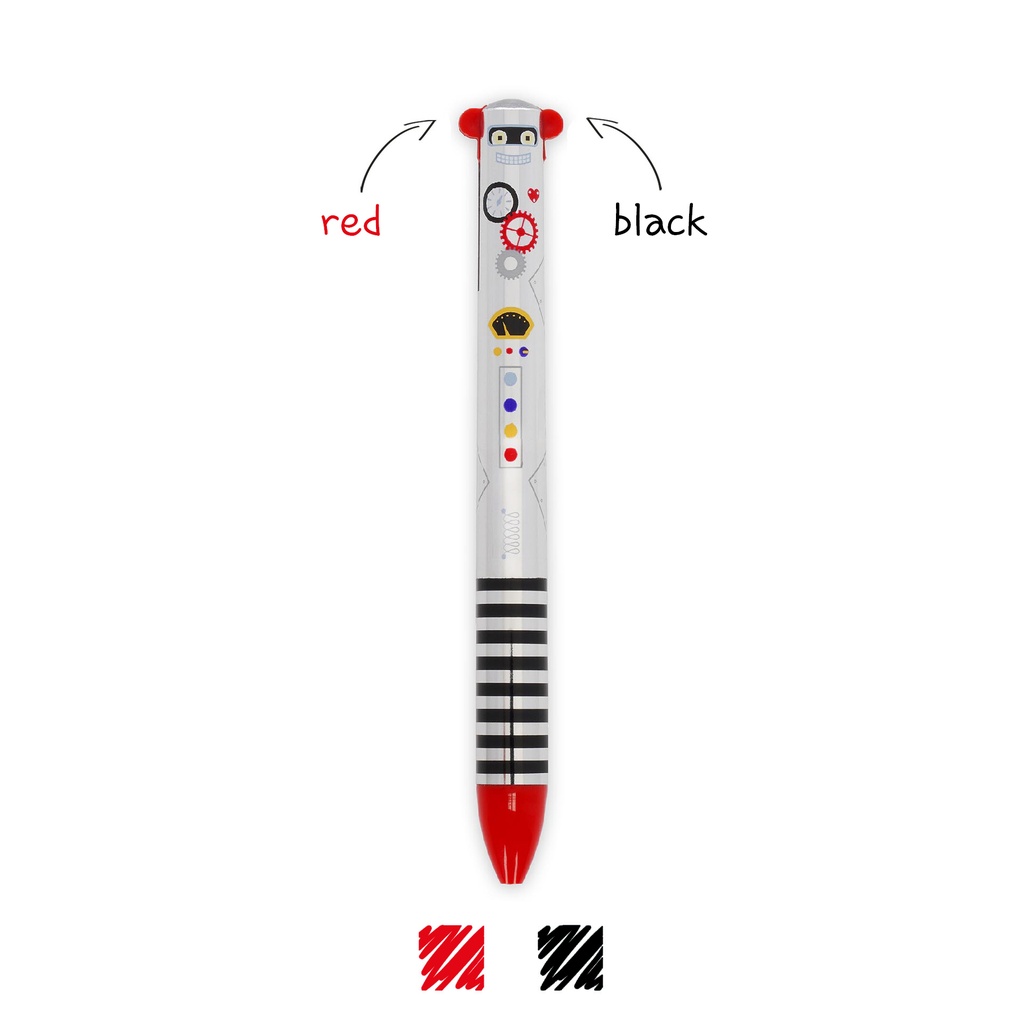 Legami | Balpen Click&Clack Robot Twee Kleurig Rood/Zwart