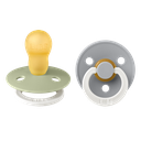 Bibs | Fopspeen T3 Glow Latex Rond Sage/Cloud +18m 2-pack 