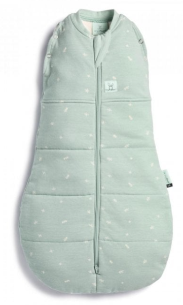 SLAAPZAK, 60cm, ZM, 2.5TOG, sage green Cocoon Swaddle Bag, Warm Pouch, bio katoen