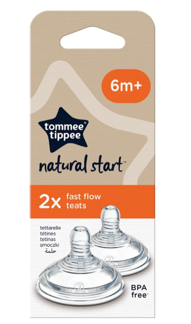 Tommee Tippee | Zuigspeen Fast 1 Gaatje Siliconen +6m    2-pack