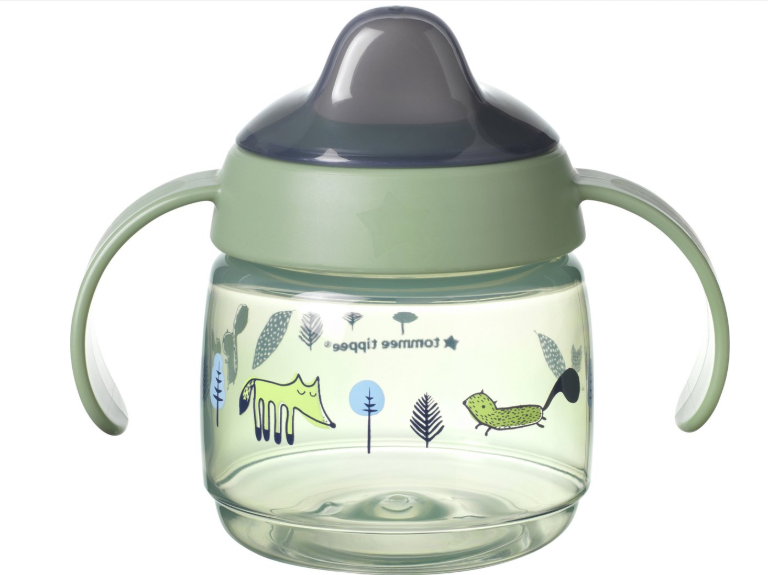 DRINKBEKER, 190 ml, Cup Small, green, PP handvatjes, deksel & tuit, per stuk