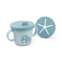 Done By Deer | Drinkbeker Foodie Spout/Snack Cup Elphee PP Handvatten/Drinktuit Blauw 215ml