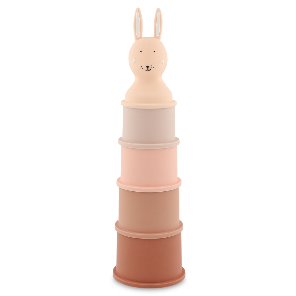Trixie | Badspeelgoed Stapelpotjes Mrs. Rabbit Roze 5-Pack 7x7x25,5cm 