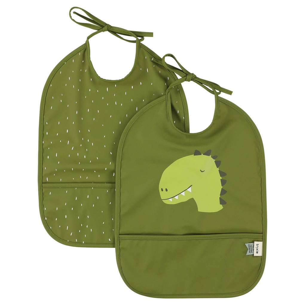Trixie | Slabbetje Mr. Dino Afwasbaar Groen 36x27cm 2-Pack 