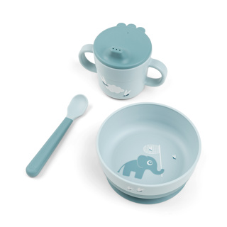 EETSET, Foodie First Meal Set, Elphee, blue, blauw, dierenprint, PP, 3 delig:, kom, lepel, drinkbeker, 2024