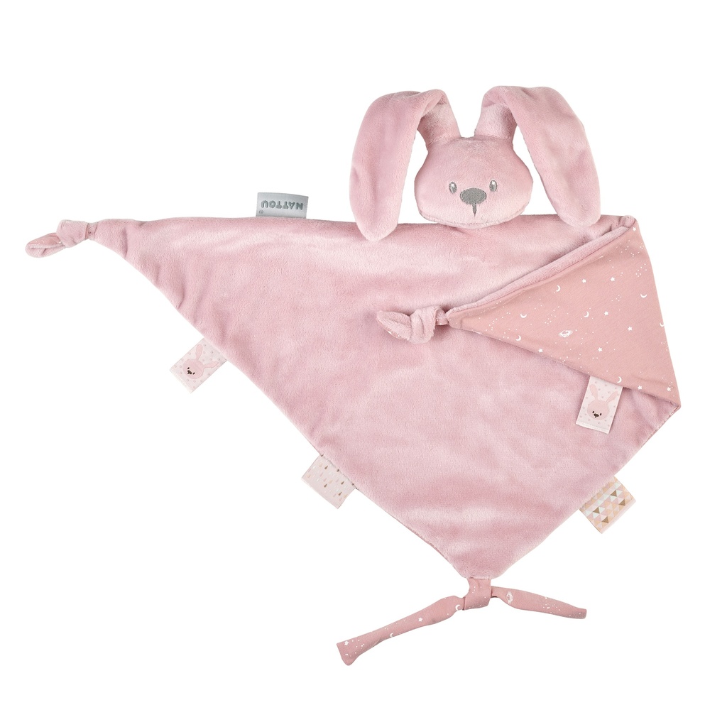 Nattou | Knuffeldoek Lapidou Konijn Glow In The Dark Old Pink Roze