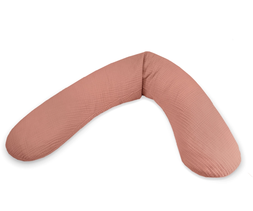 Theraline | Positioneringskussen muslin met afneembare hoes terra cota 190 cm