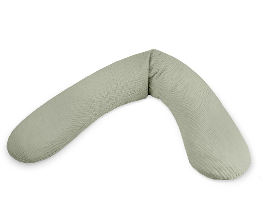 Theraline | Positioneringskussen muslin met afneembare hoes sage 190 cm