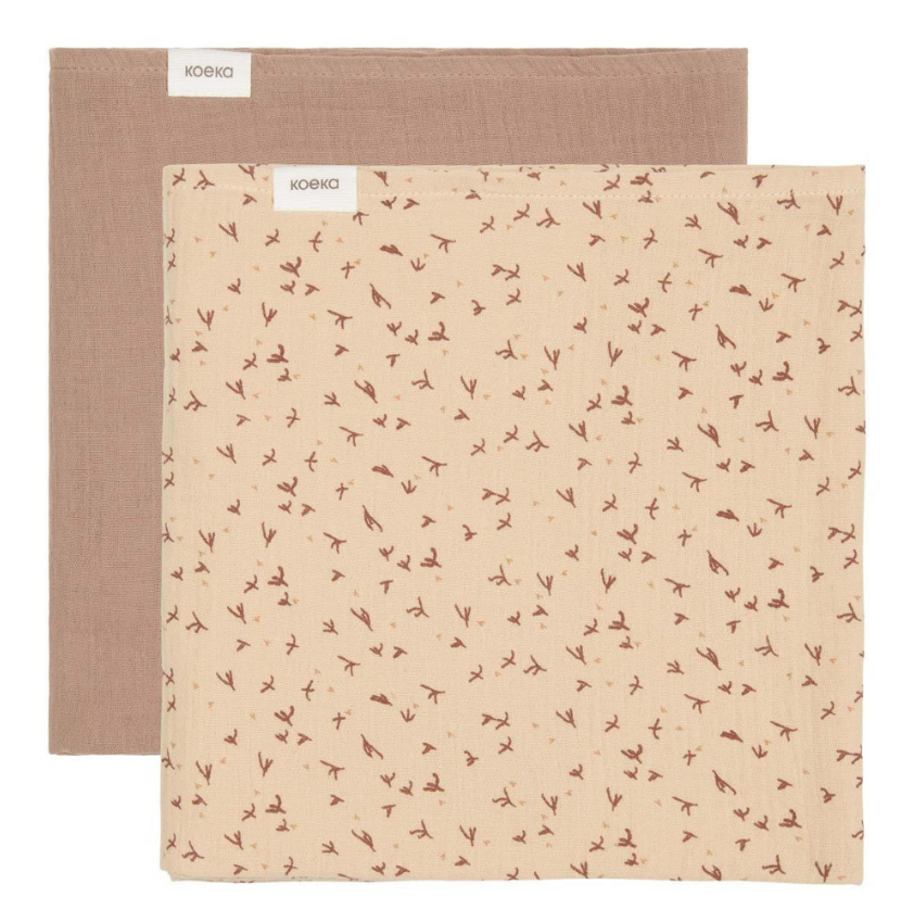 Koeka | Tetra doek trail beige/caffe 2-pack