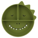 Trixie | Plat Bord met Vakverdeling/Zuignap Mr. Dino Siliconen Groen 22X22X3,5cm