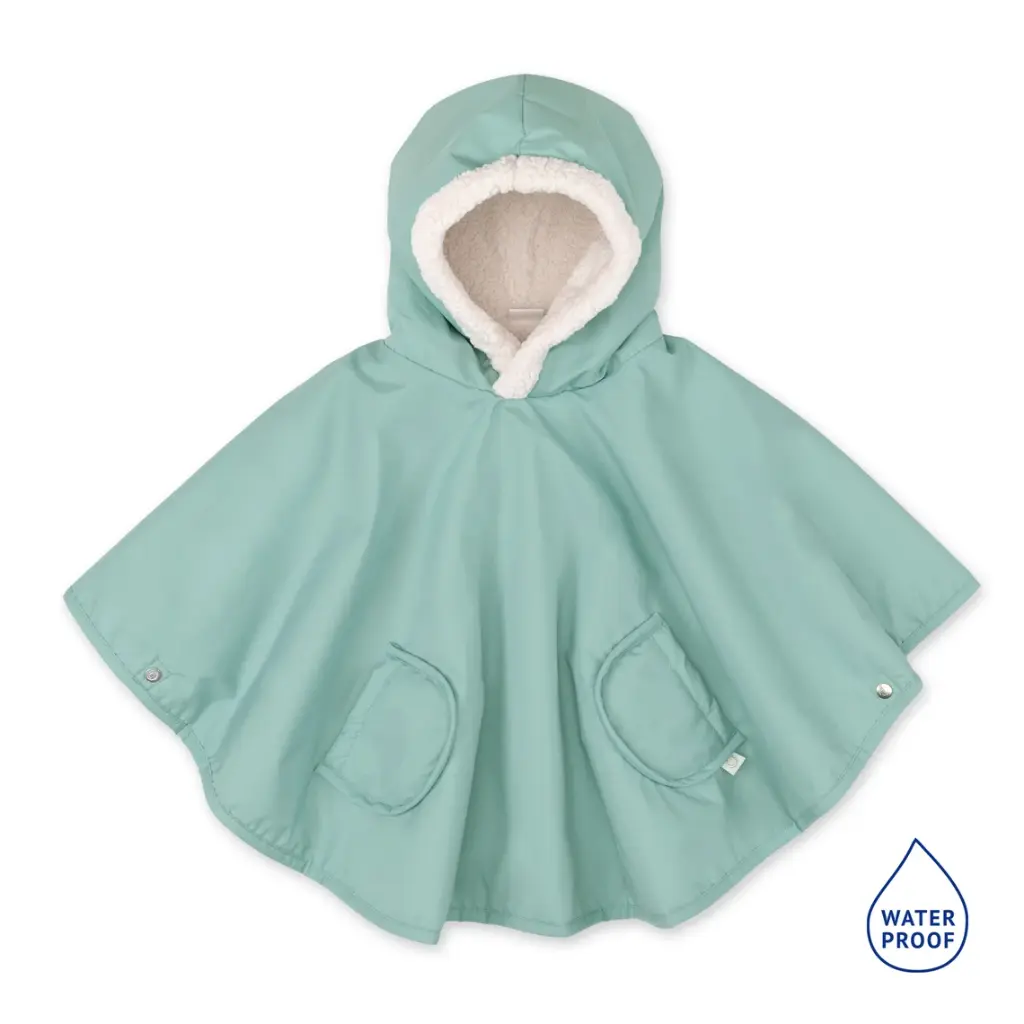 Bemini | Poncho Outdoor Teddy Waterdicht Sage 9-36m